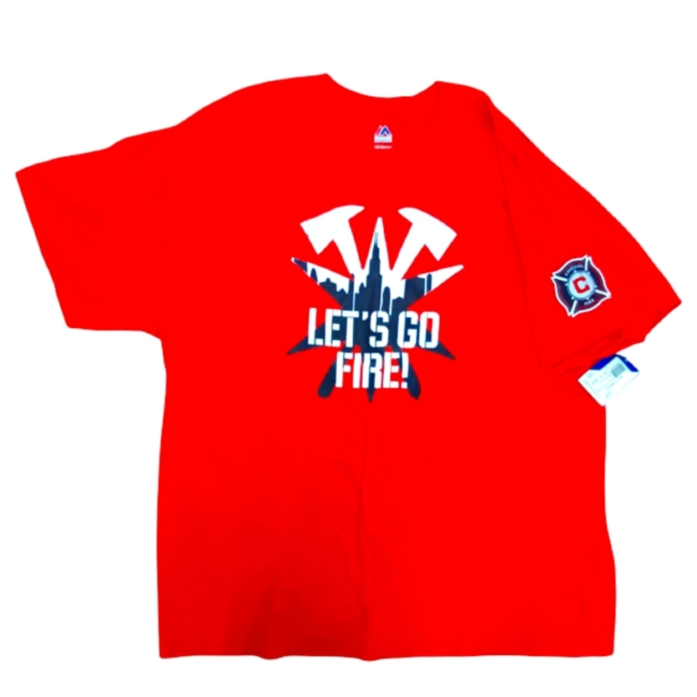 Chicago Fire FC MLS Original Logo Red T-Shirt "Let's Go Fire"